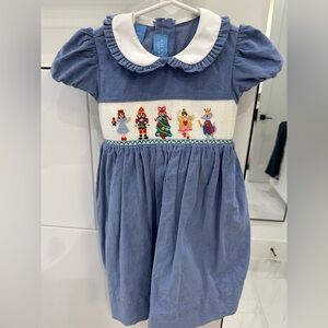 Anavini Hand-Smocked Nutcracker Christmas Dress 2T EUC